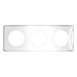 Plaque Odace You - Transparent et support blanc - 3 postes Entraxe 71 mm Horizontal ou vertical