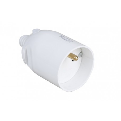 Prolongateur femelle à coiffe en plastique - 2P+T - 16A - Blanc