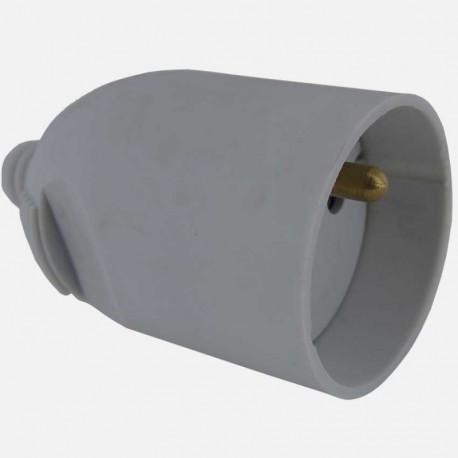 Prolongateur femelle à coiffe en plastique - 2P+T - 16A - Gris