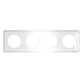 Plaque Odace You - Transparente et support blanc - 4 postes Entraxe 71 mm Horizontal ou vertical