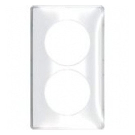 Plaque Odace You - Transparent et support blanc - 2 postes Entraxe 57 mm Vertical
