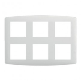 Plaque Esprit - 2x3 postes - Blanc