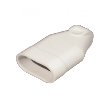 Prolongateur à sortie droite en plastique - 2P - 6A - Blanc