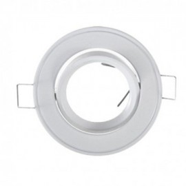 Support plafond rond orientable ∅ 86 mm - finition blanc