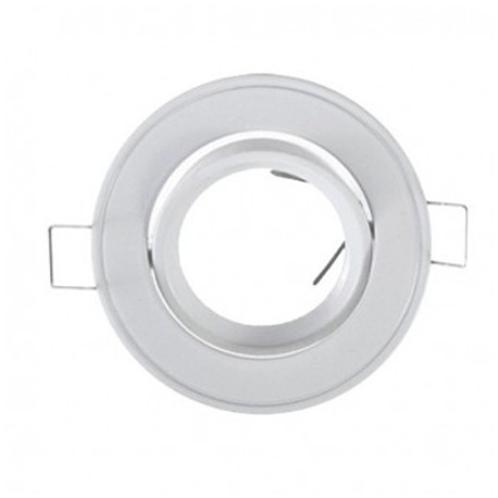 Support plafond rond orientable ∅ 86 mm - finition blanc 