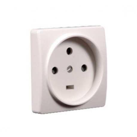 Socle 20A à encastrer en plastique - 3P+T - 20 A - Blanc