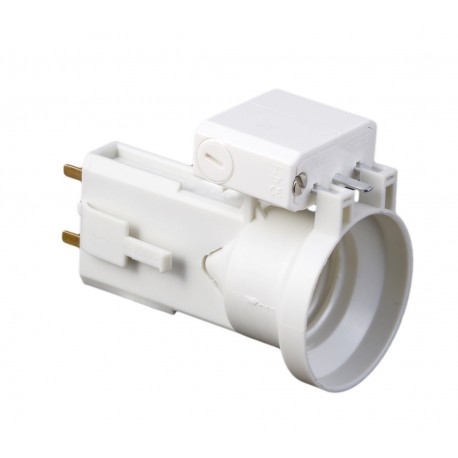 Douille DCL courte à connexion automatique - E27 - Encliquetable - Blanc