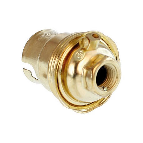 Douille classique simple bague à connexion automatique - Acier laitonné - B22- Encliquetable - Or