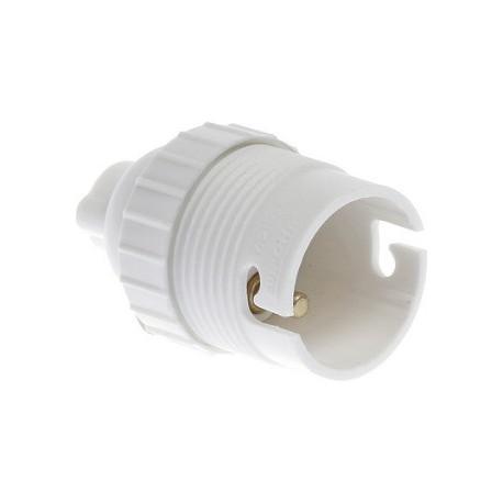 Douille classique simple bague à connexion automatique - B22- Encliquetable - Blanc
