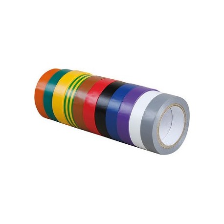 Lot de 10 rubans isolants Isola - Couleurs panachées- 10 Mètres x 15 mm