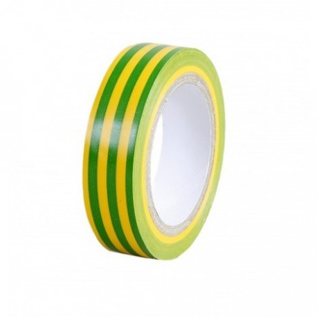 Ruban isolant adhésif Isola - Vert / Jaune - 10 Mètres x 15 mm