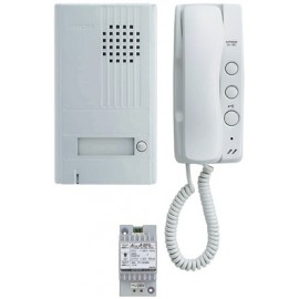 Kit portier audio 2 fils intégral façade alu - Argent