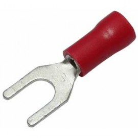 Cosse à fourche - Section du câble de 0.5 à 1.5 mm - Diamètre vis 3 mm - Rouge