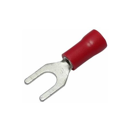 Cosse à fourche - Section du câble de 0.5 à 1.5 mm - Diamètre vis 3 mm - Rouge