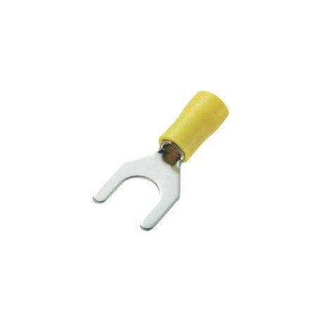 Cosse à fourche - Section du câble de 4 à 6 mm - Diamètre vis 5 mm - Jaune