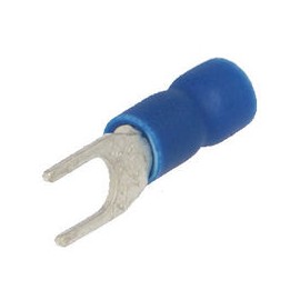 Cosse à fourche - Section du câble de 1.5 à 2.5 mm - Diamètre vis 4 mm - Bleu