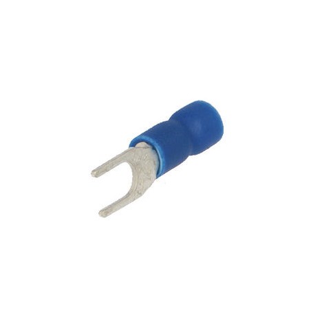 Cosse à fourche - Section du câble de 1.5 à 2.5 mm - Diamètre vis 4 mm - Bleu