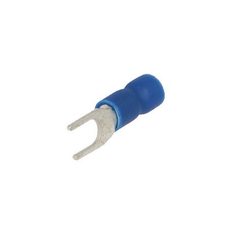Cosse à fourche - Section du câble de 1.5 à 2.5 mm - Diamètre vis 5 mm - Bleu