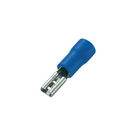 Cosse femelle partiellement isolée - Languette 4.75 x 0.8 mm - Section du câble de 1.5 à 2.5 mm - Bleu