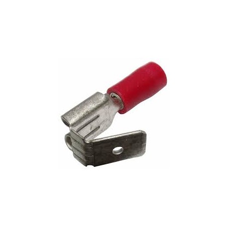 Cosse mâle/femelle pour languette 6.35 x 0.8 mm - Section du câbe de 0.5 à 1.5 mm - Rouge