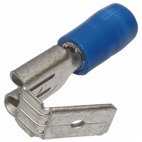 Cosse mâle/femelle pour languette 6.35 x 0.8 mm - Section du câbe de 1.5 à 2.5 mm - Bleu
