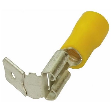 Cosse mâle/femelle pour languette 6.35 x 0.8 mm - Section du câbe de 4 à 6 mm - Jaune
