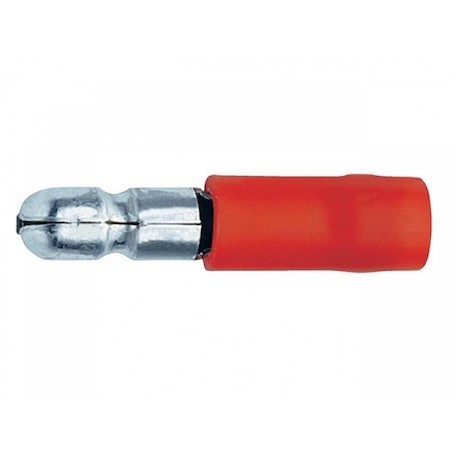 Cosse ronde femelle - Diamètre 4 mm - Section du câbe de 0.5 à 1.5 mm - Rouge