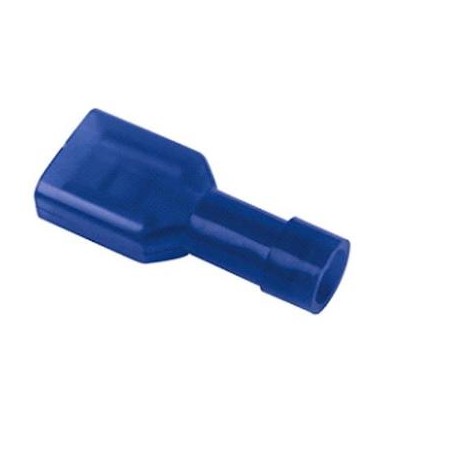 Cosse femelle complètement isolée - Languette 4.75 x 0.8 mm - Section du câbe de 1.5 à 2.5 mm - Bleu