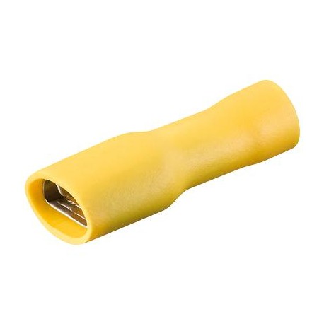 Cosse femelle complètement isolée - Languette 6.35 x 0.8 mm - Section du câbe de 4 à 6 mm - Jaune