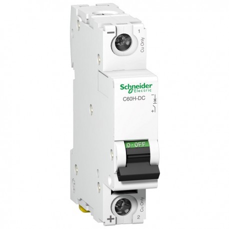 Disjoncteur miniature 0.5A Acti9 C60H-DC - 1P - Courbe C - 6kA - 250V - Peignable
