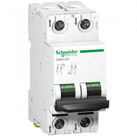 Disjoncteur miniature 13A Acti9 C60H-DC - 2P - Courbe C - 20kA - 500V - Peignable