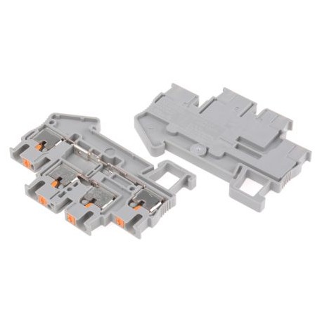 Bornier à double niveau - Section 0.14 → 4 mm² - Gris - Raccordement Enfichable