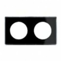 Plaque Odace You - Noir et support alu - 2 postes Entraxe 71 mm Horizontal ou vertical