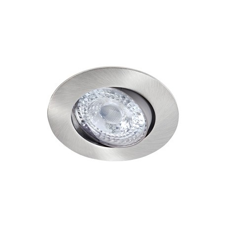 Spot LED encastré K8 orientable - 8W - 3000K - 680lm - Rond - Dimmable - Avec ampoule - Nickel