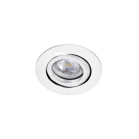 Kit Spot encastré Tipo R LED STEP DIM orientable - 4,5W - 4000K - 390lm - Rond - Dimmable - Avec ampoule - Blanc