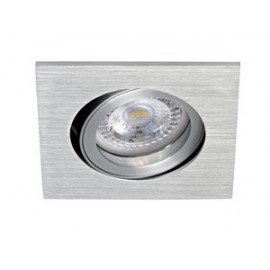 Kit Spot encastré Tipo R LED STEP DIM orientable - 4,5W - 4000K - 390lm - Carré - Dimmable - Avec ampoule - Alu brossé