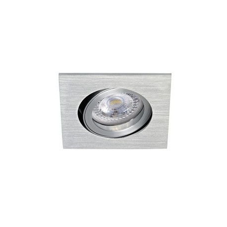 Kit Spot encastré Tipo R LED STEP DIM orientable - 4,5W - 4000K - 390lm - Carré - Dimmable - Avec ampoule - Alu brossé