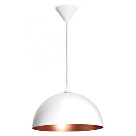 Suspension Como - 60W - E27 - Sans ampoule - Blanc / Cuivré