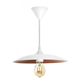 Suspension Roma - 60W - E27 - Sans ampoule - Blanc / Cuivré