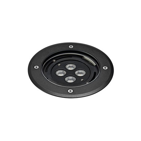 Spot encastré sol Tecnisol - 12W - 4000K - 770lm - Rond - Non dimmable - Avec ampoule - Aluminium noir