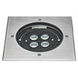 Spot encastré sol Tecnisol - 12W - 4000K - 850lm - Carré - Non dimmable - Avec ampoule - Inox