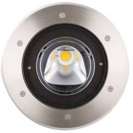 Spot encastré sol Tecnisol 200 asymétrique - 20W - 3000K - 1860lm - Rond - Dimmable - Avec ampoule - Inox