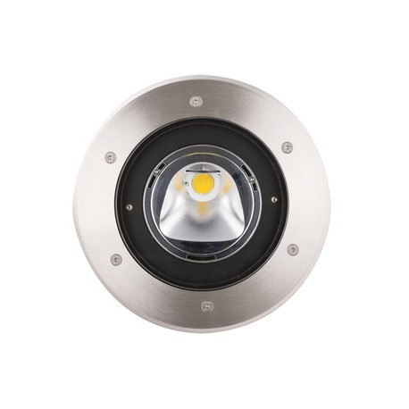 Spot encastré sol Tecnisol 200 asymétrique - 20W - 3000K - 1860lm - Rond - Dimmable - Avec ampoule - Inox