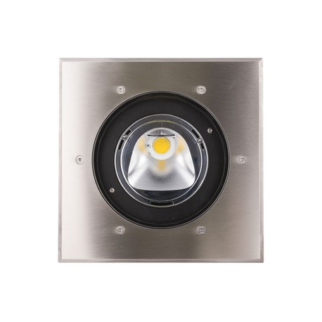 Spot encastré sol Tecnisol 200 asymétrique - 20W - 3000K - 1860lm - Carré - Dimmable - Avec ampoule - Inox