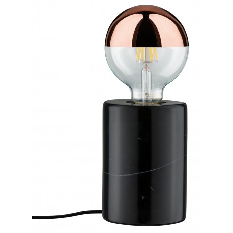 KDO Lampe a poser NEORDIC SOA - 20W - E27 - 230V - Noir - Marbre - Dimmable - Sans ampoule - Avec connecteur de cable