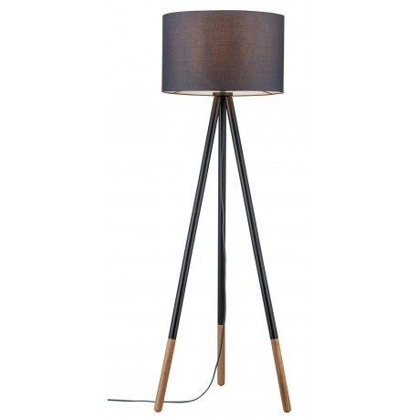 KDO Lampadaire NEORDIC RURIK - 20W - E27 - 230V - Gris - Bois/metal - Dimmable - Sans ampoule
