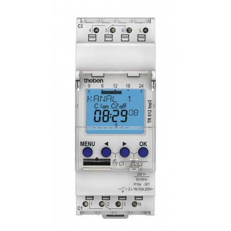 Horloge programmable digitale TR 612 top3 - 2 canaux - Blanc