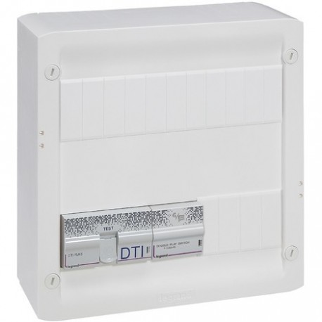 Lot de 3 coffrets multimédia basique double play DRIVIA 13 - 4RJ45 + Répartiteur TV 13 modules