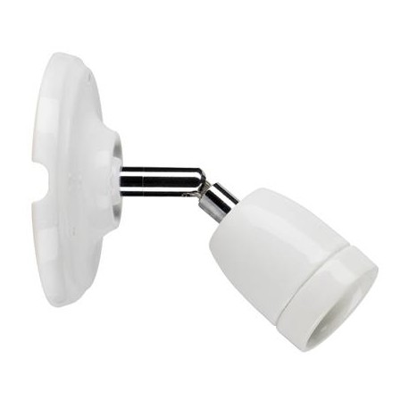 E27 porcelaine de plafond-version Elektra ronds avec connecteurs et interrupteurs Blanc 90 mm,