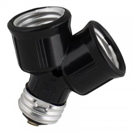 Douille /Adaptateur - E27 - Pour 2xE27 - 60W - Noir